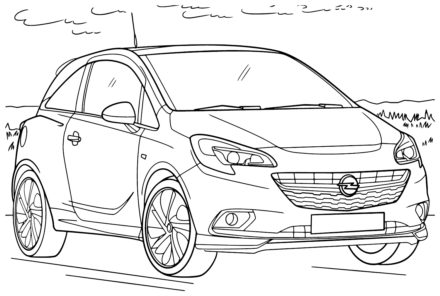 Opel corsa coloring page