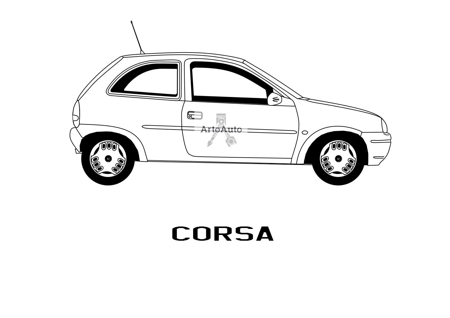 Vauxhall corsa outline vector svg pdf png