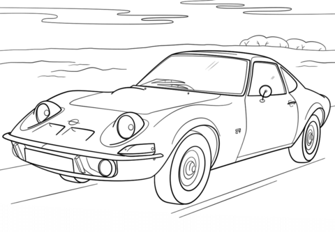 Opel gt coloring page free printable coloring pages