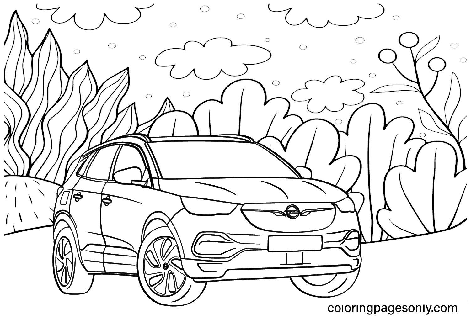 Opel corsa opc coloring page