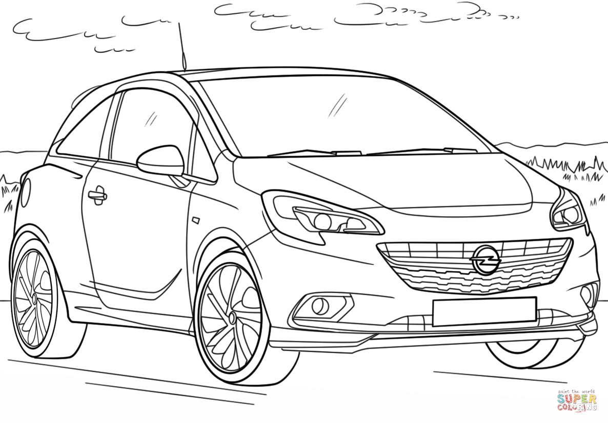 Opel corsa coloring page free printable coloring pages