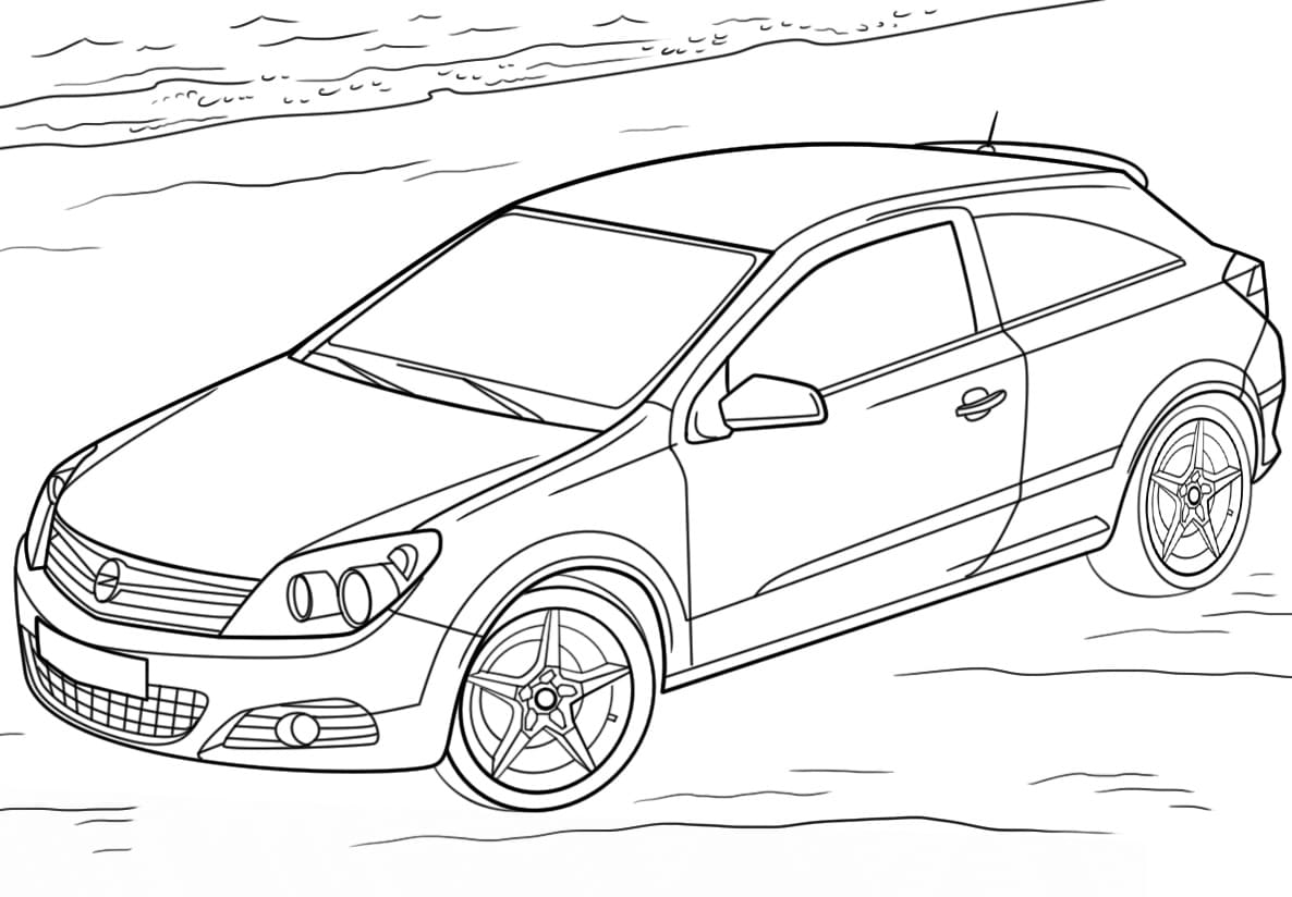 Free opel car coloring page