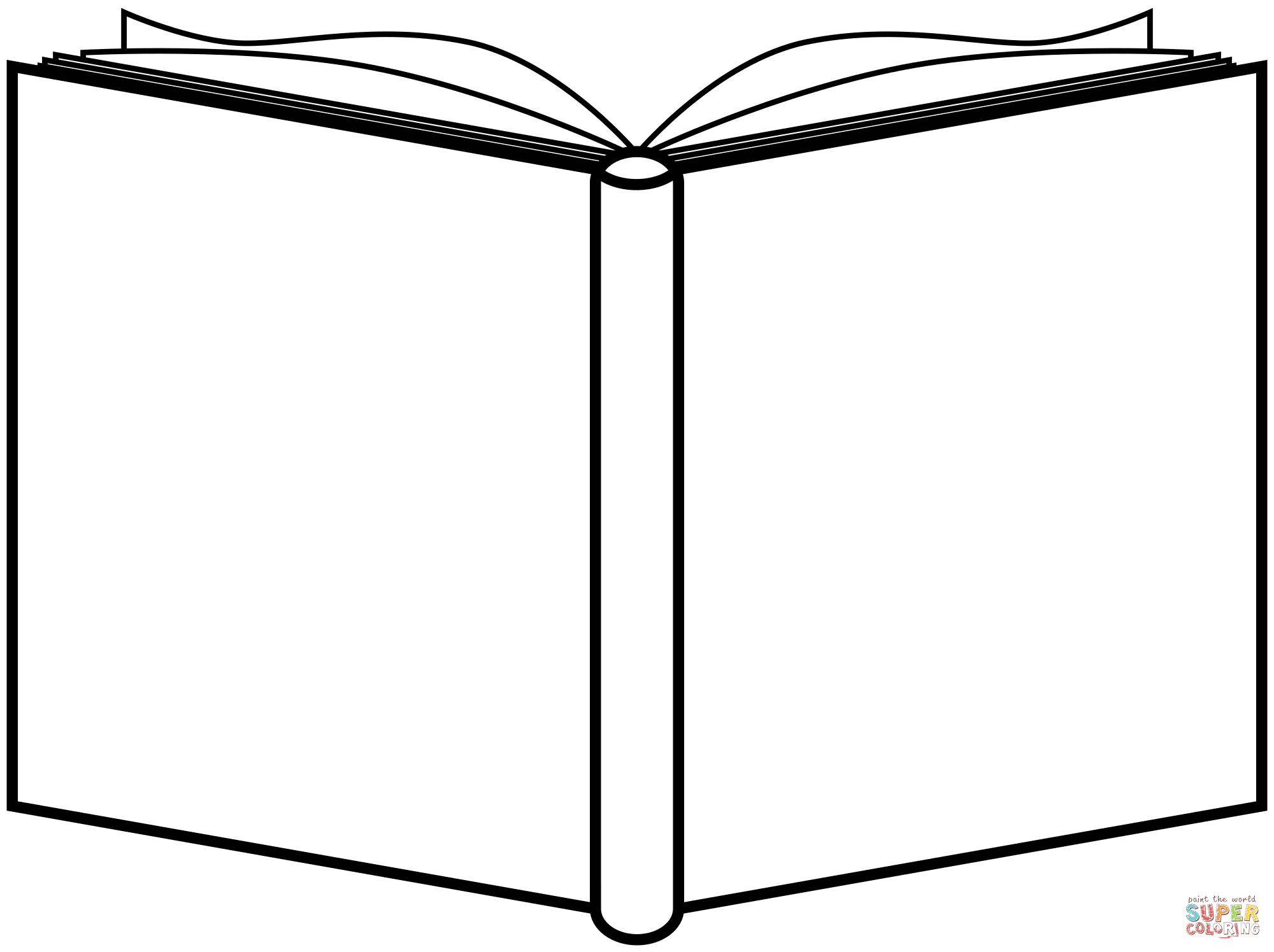 Book open outline coloring page free printable coloring pages