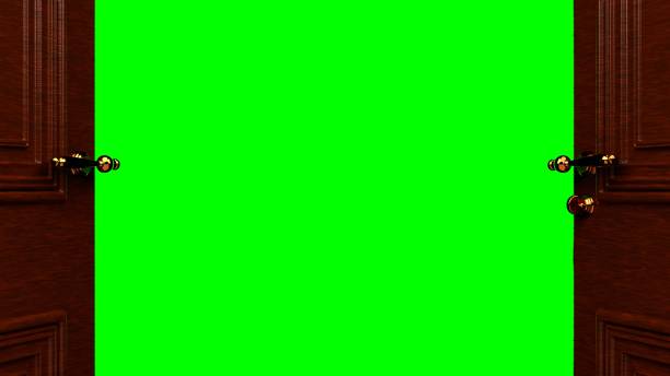 Green screen door stock photos pictures royalty