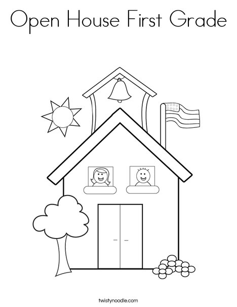 Open house first grade coloring page