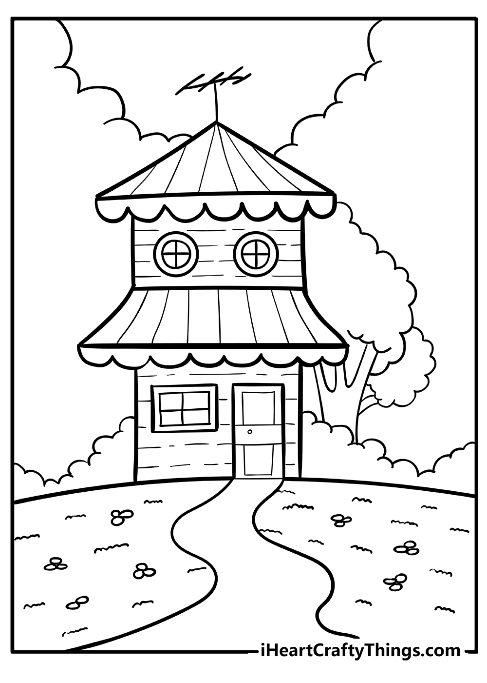 House coloring pages free printables