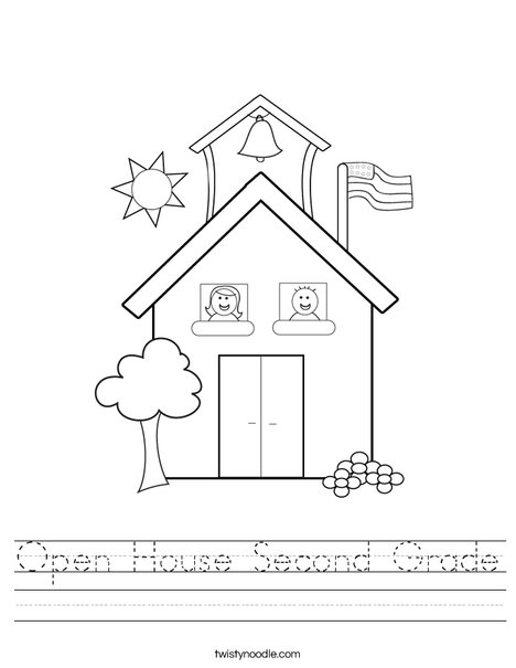 Open house second grade worksheet