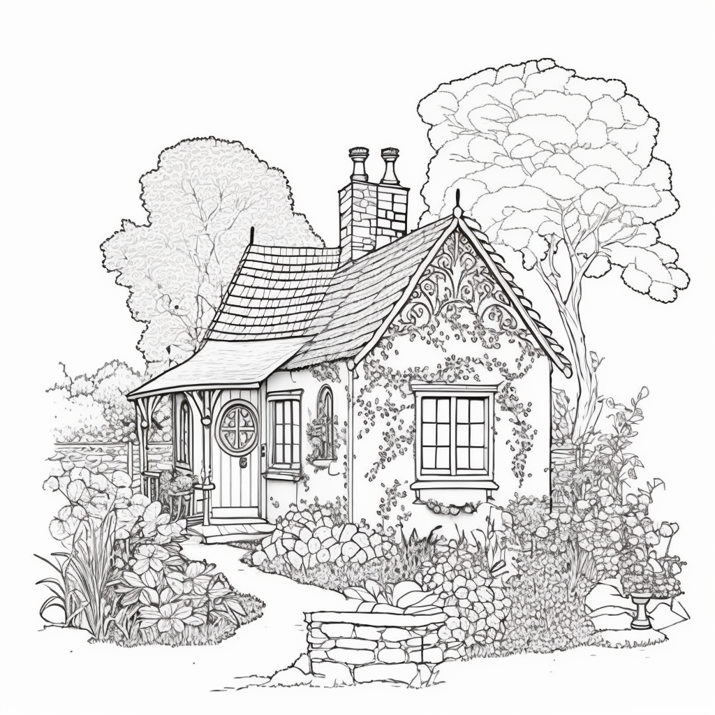 Ai midjourney prompts for adult house coloring pages â the ai prompt shop