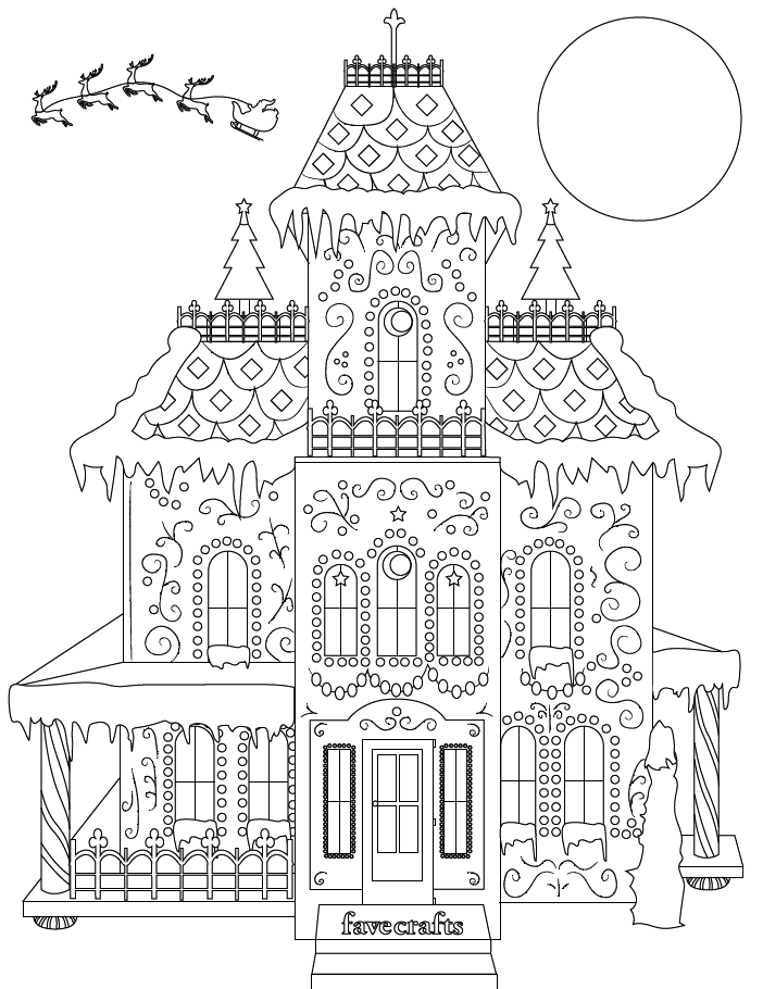 Breathtaking gingerbread house coloring page pdf
