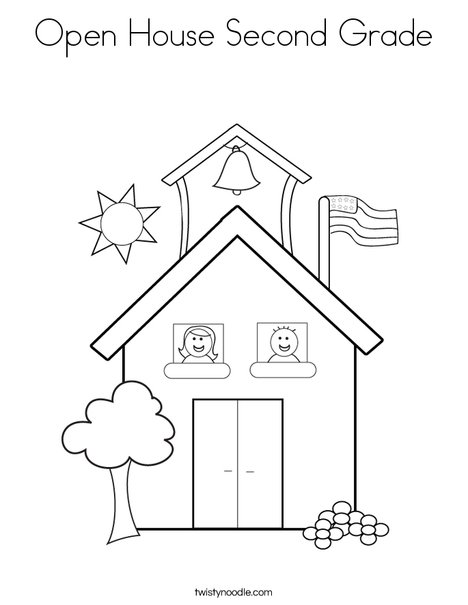 Open house second grade coloring page