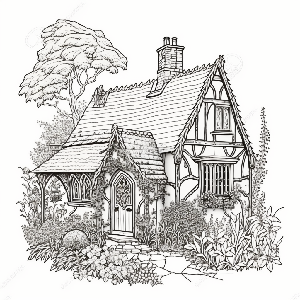 Ai midjourney prompts for adult house coloring pages â the ai prompt shop