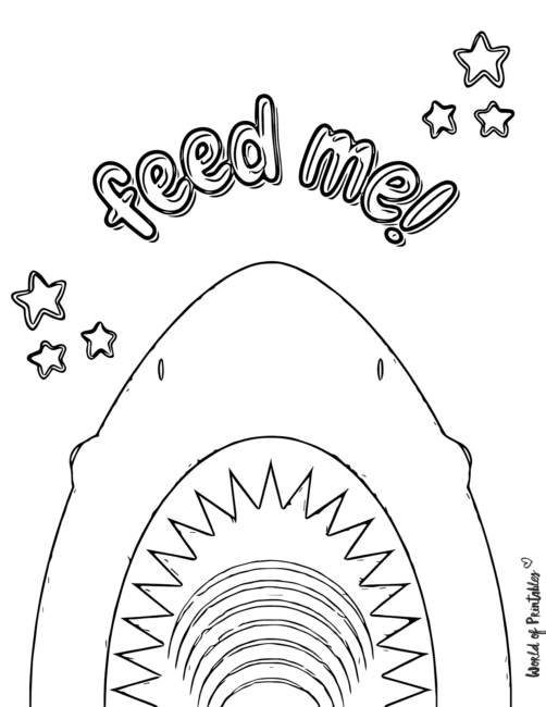 Shark coloring pages for kids adults