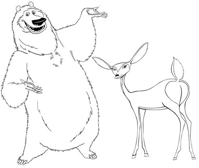 Boog and giselle coloring page of open season open season coloring pages seasons