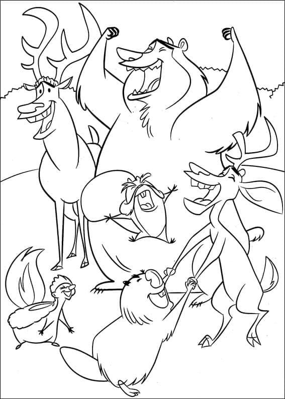 Open season characters coloring page