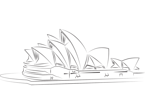 Sydney opera house coloring page free printable coloring pages