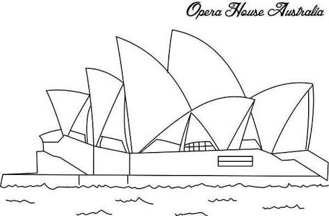 Opera house colouring page