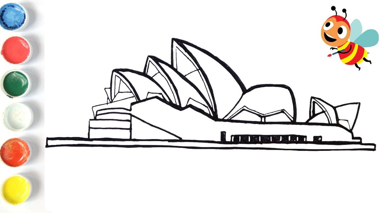 Easy drawing for kids how to draw and paint the sydney opera house