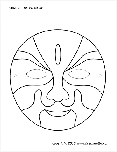 Chinese opera mask templates free printable templates coloring pages