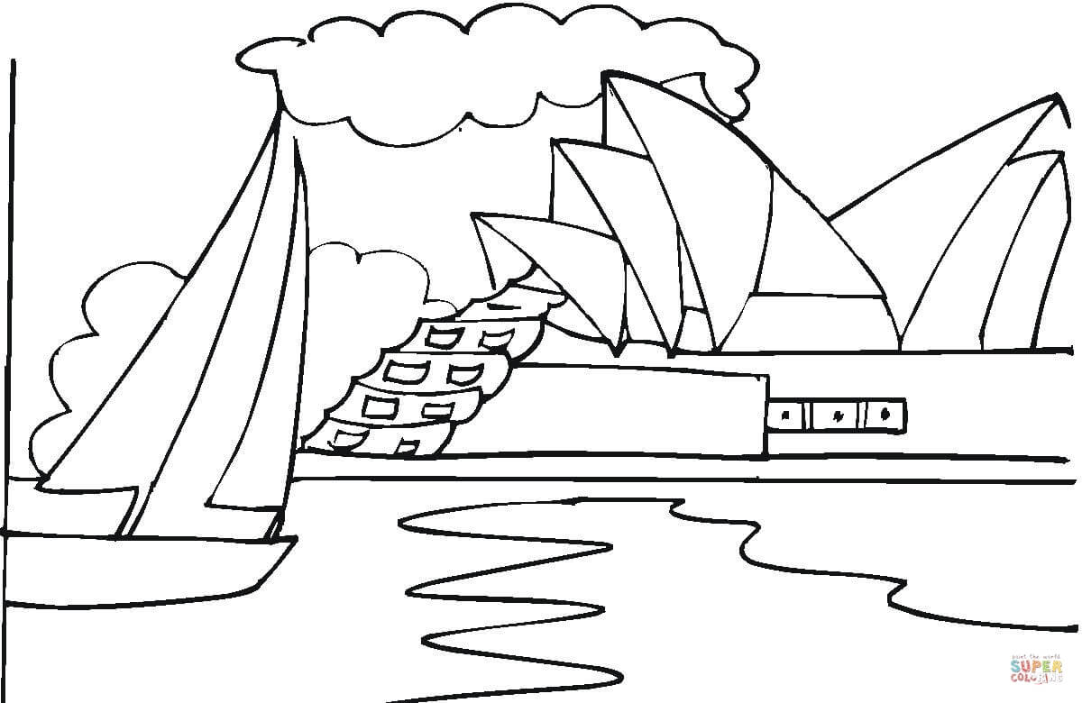 Opera house in sydney coloring page free printable coloring pages