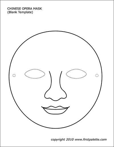 Chinese opera mask templates free printable templates coloring pages