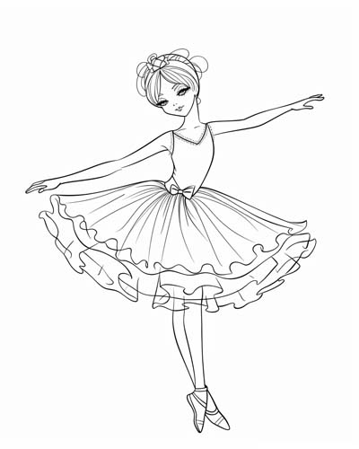 Cute ballerina pages for kids