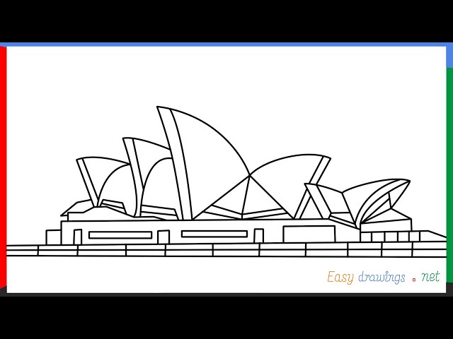 How to draw opera house step by step for beginners