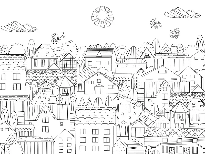 City coloring pages