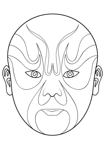Chinese opera mask coloring page from masks category select from printable crafts of cartoons nature aniâ chinese opera mask opera mask chinese opera