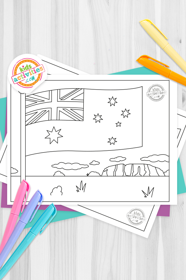 The symbolic australian flag coloring page kids activities blog