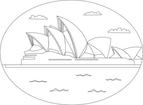 Sydney opera house coloring page free printable coloring pages