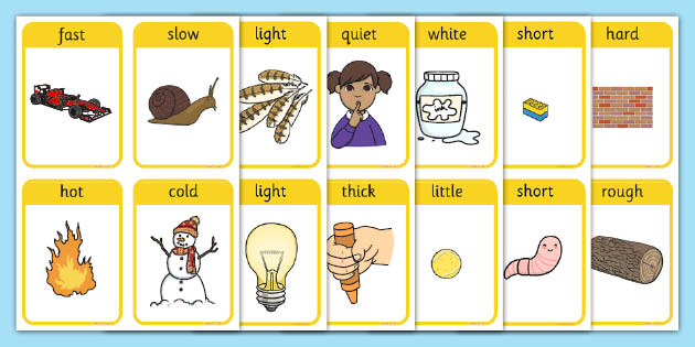 Ð opposites flashcards matching cards â primary