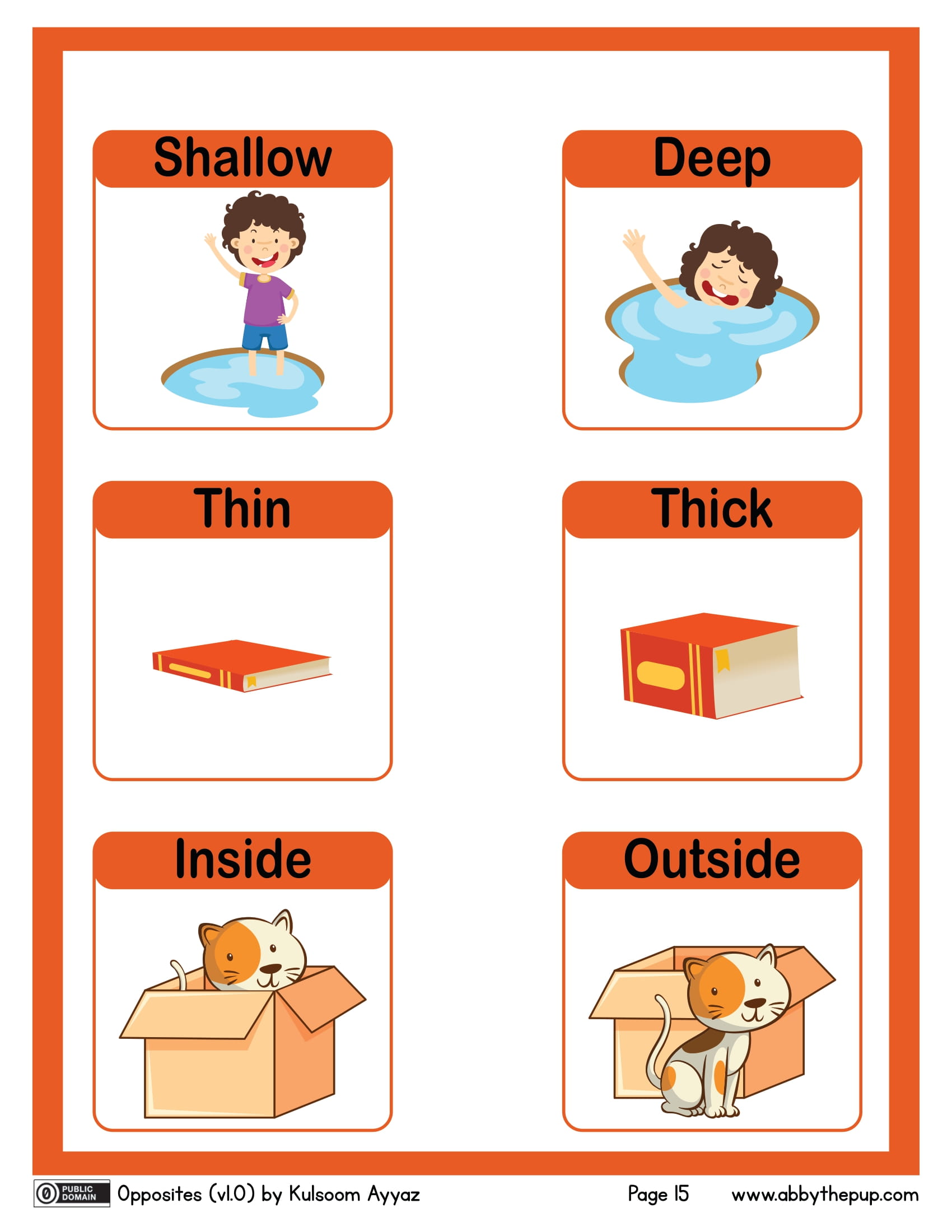 Shallowdeep thinthick insideoutside flash cards free printable papercraft templates