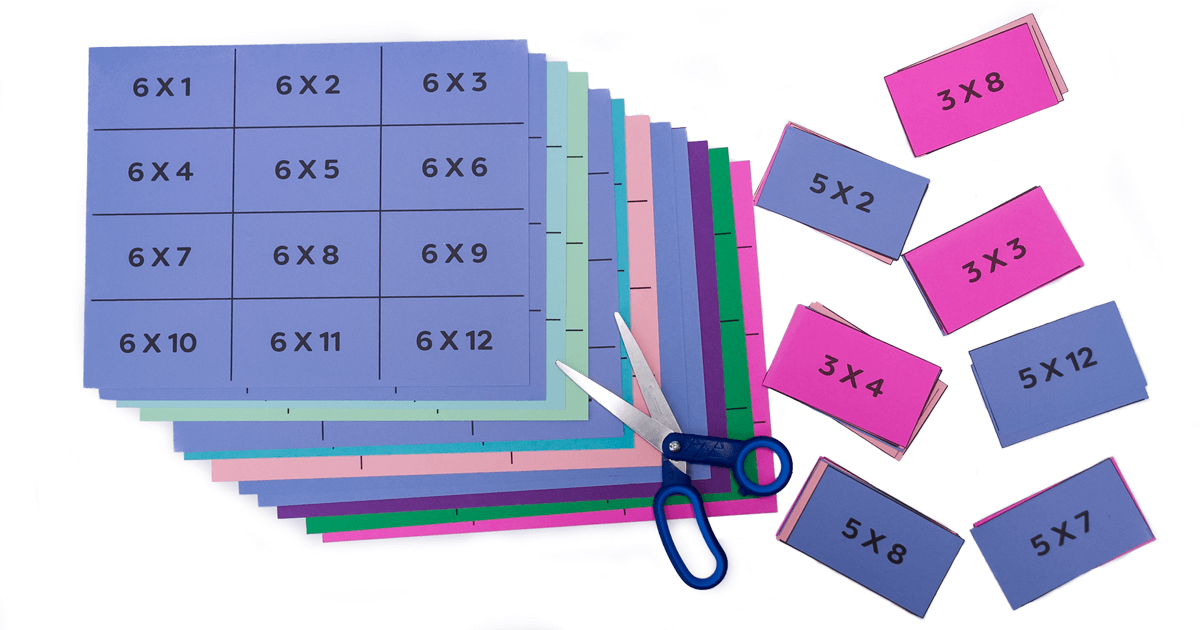 Free printable multiplication flash cards