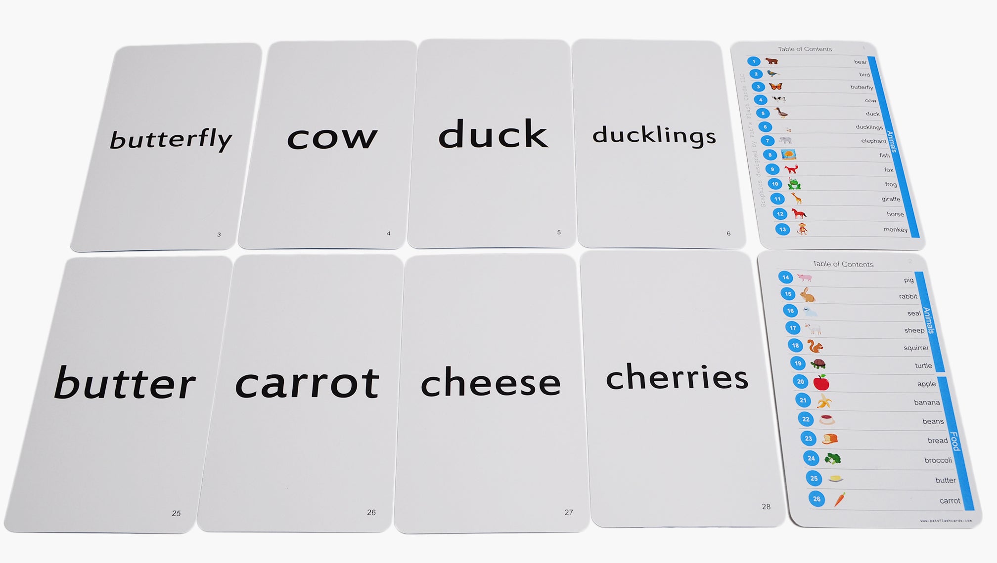 Picture words flash cards