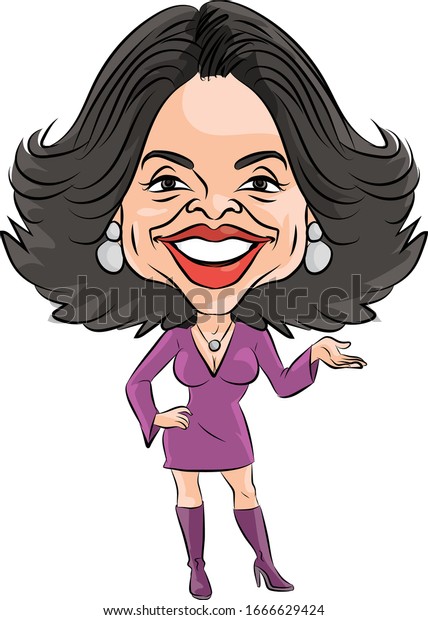 Vector caricature portrait oprah winfrey stock vector royalty free