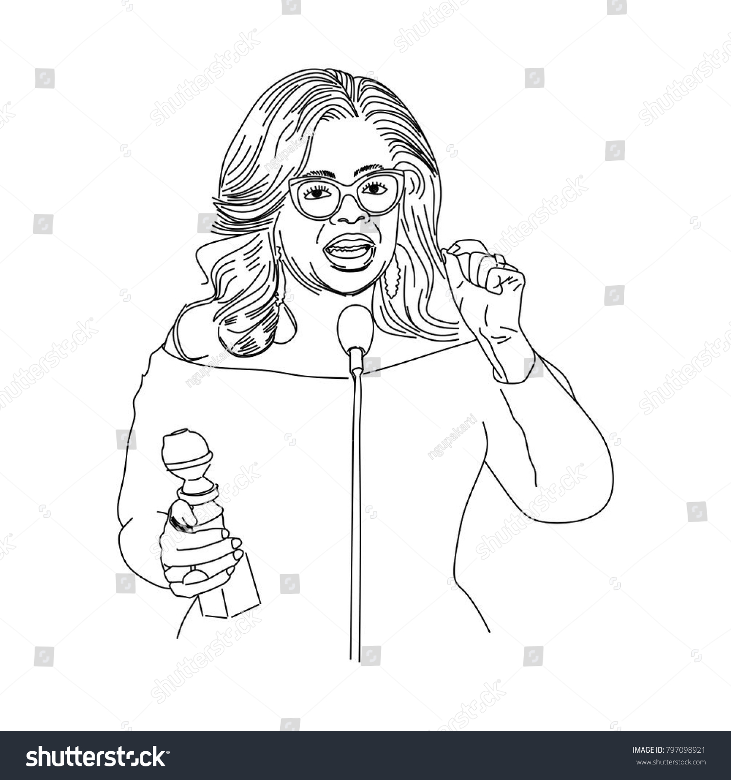 January oprah winfrey golden stock vector royalty free