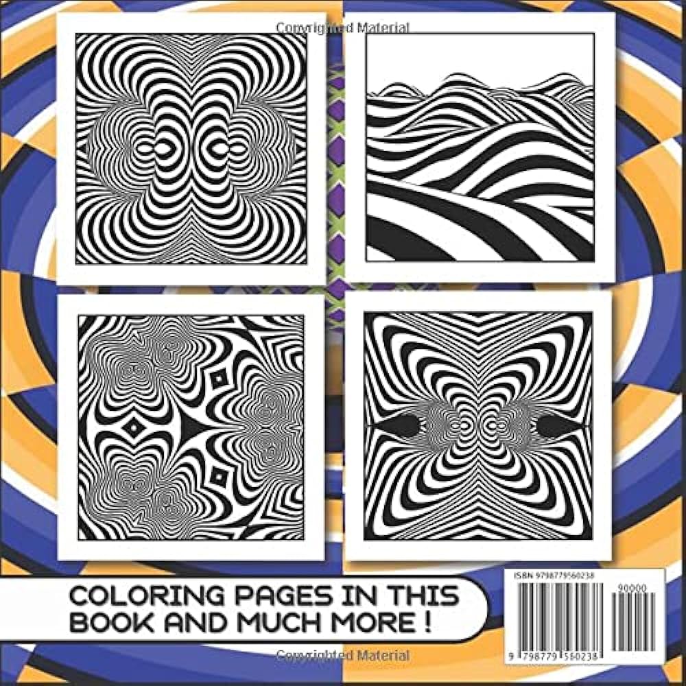 The optical illusions coloring book volume for adults abstract geometric and d patterns optical illusion elements d swirls geometrical intertwining distortions publisher arthur art books