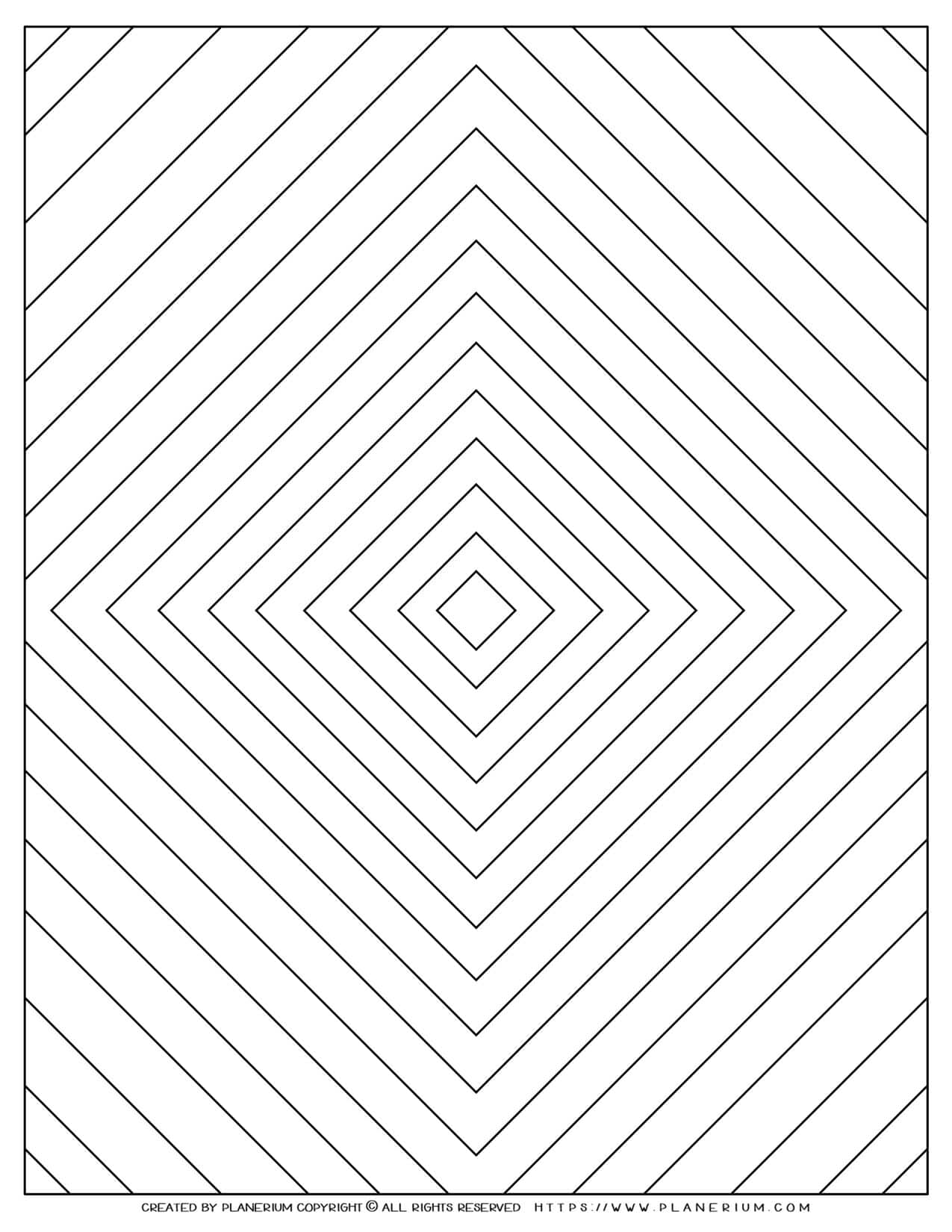 Adult coloring pages nested diamonds free