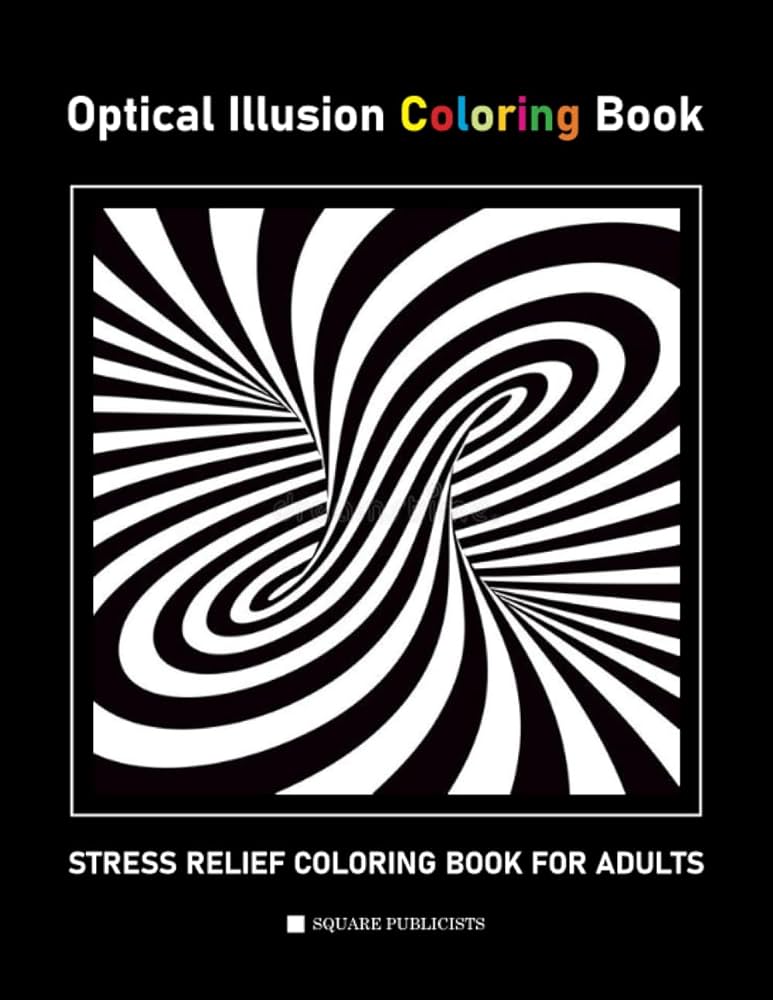 Optical illusion coloring book trippy coloring pages for teens and adults stress relief coloring book for adults with d illustrations profex books