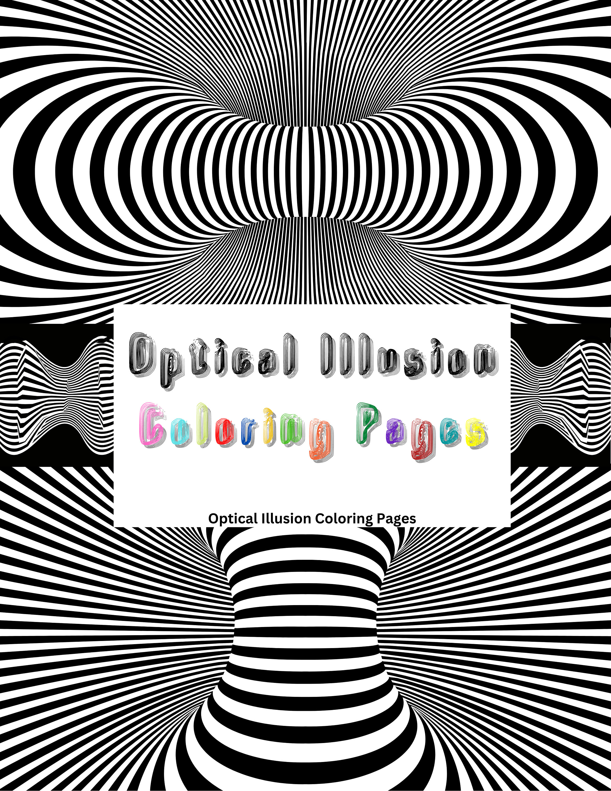 Optical illusion coloring pages instant download