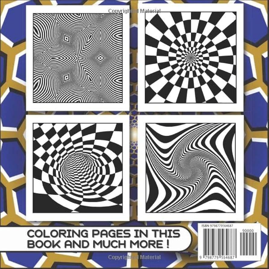 The optical illusions coloring book volume for adults abstract geometric and d patterns optical illusion elements d swirls geometrical intertwining distortions publisher arthur art books