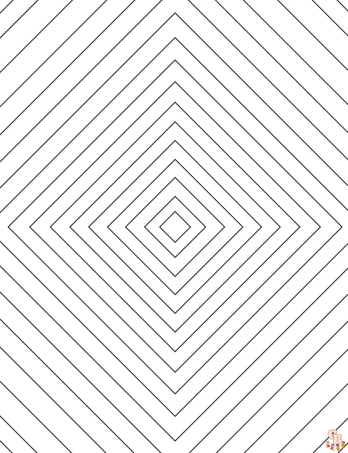 Printable optical illusion coloring pages free for kids and adults