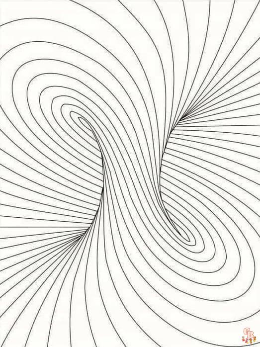 Printable optical illusion coloring pages free for kids and adults