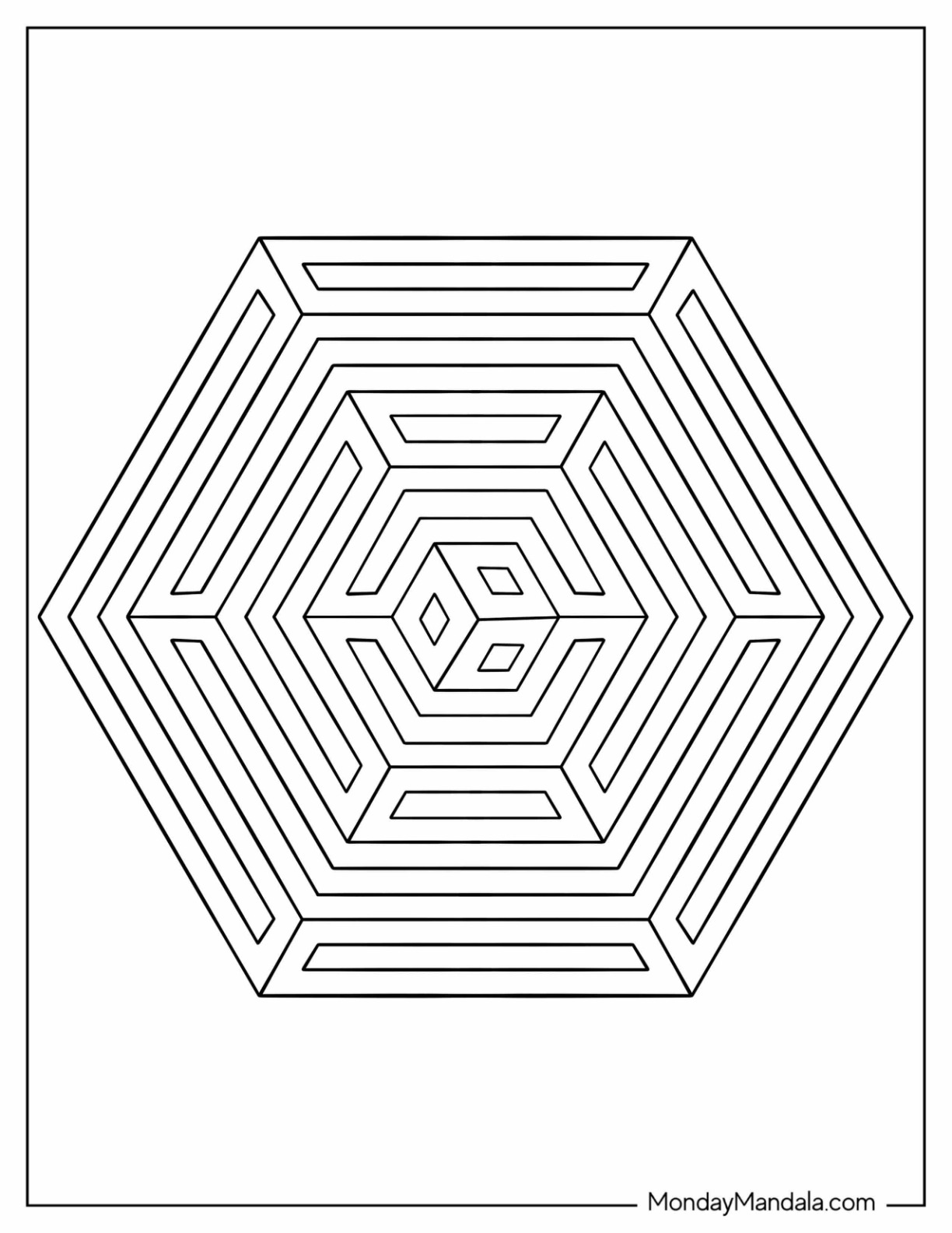 Geometric coloring pages free pdf printables