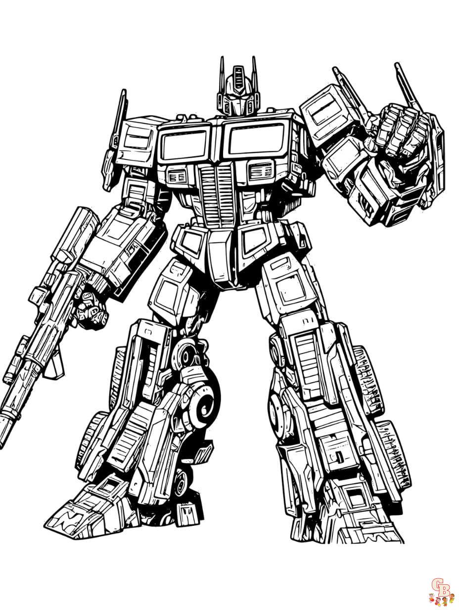 The transformers coloring pages for kids