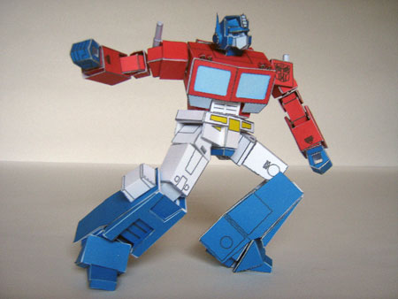 Transformers g optimus prime paper model poseable net