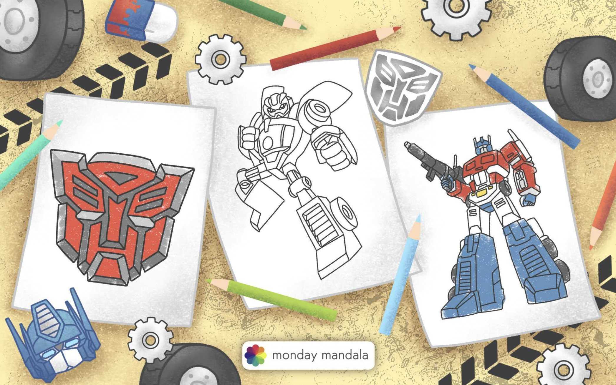 Transformers coloring pages free pdf printables