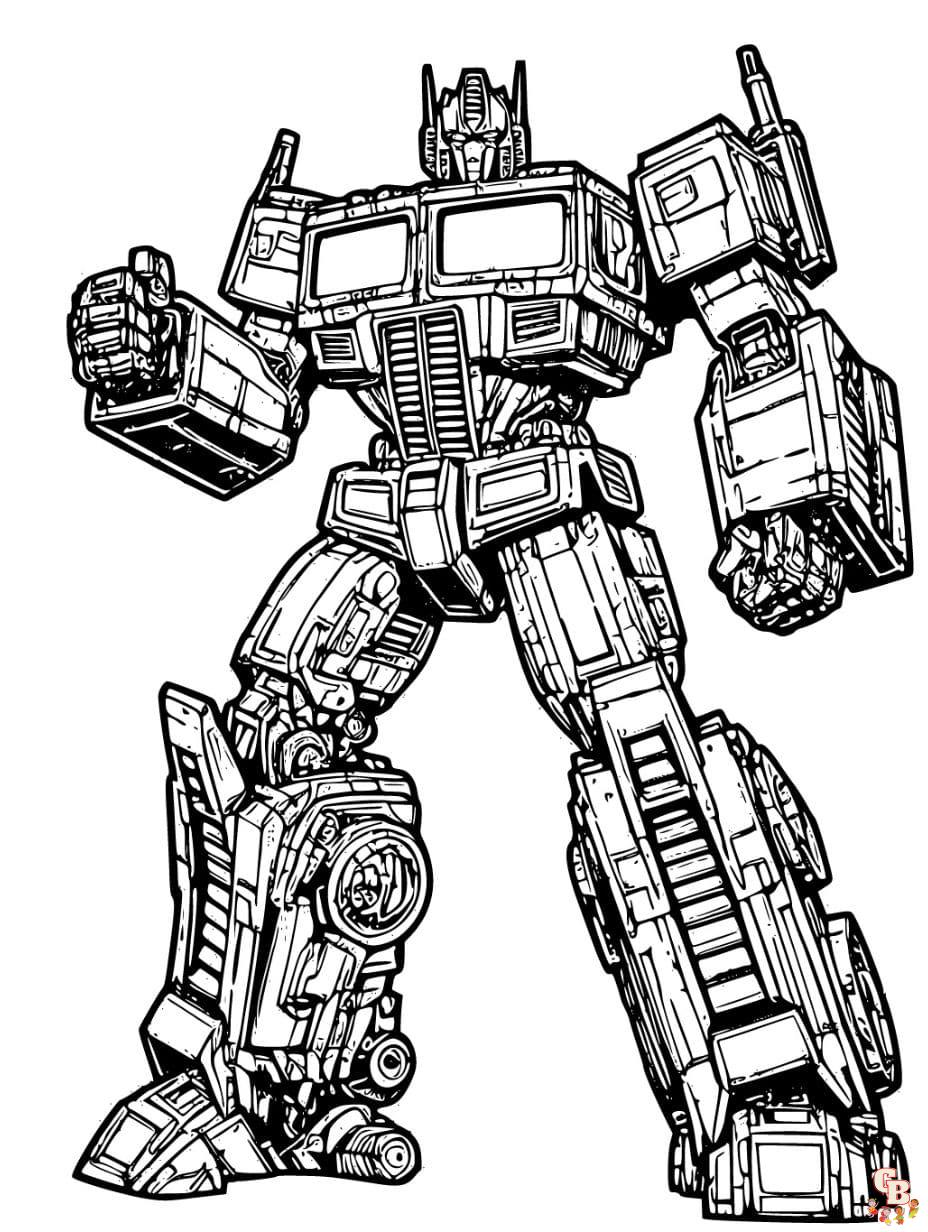 The transformers coloring pages for kids