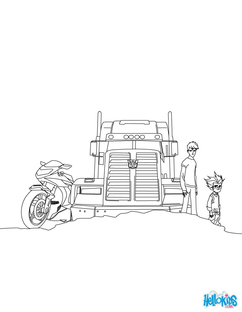 Optimus prime coloring pages