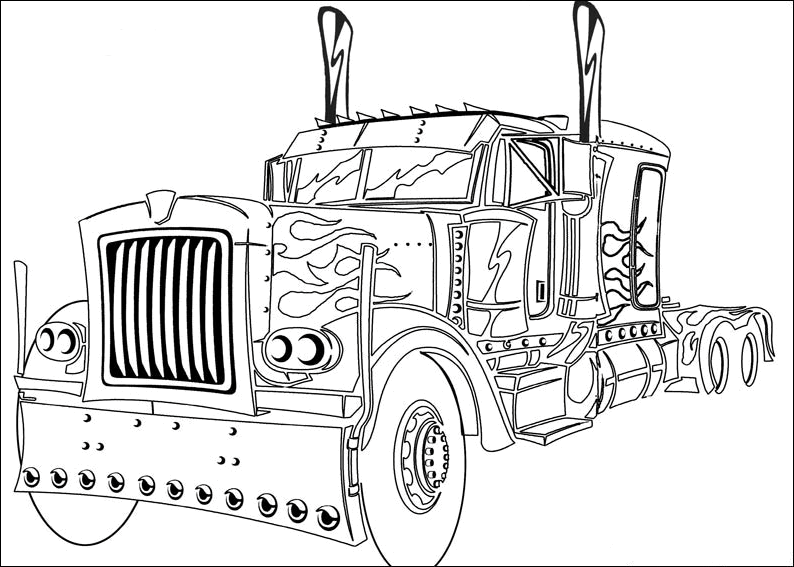 Optimus prime coloring pages